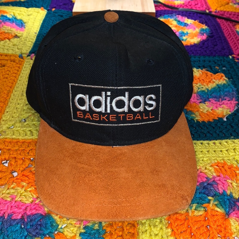 Vintage 90’s Adidas Basketball hat with suede trim